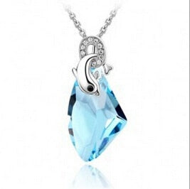 Crystal Pendant Necklace Dolphin