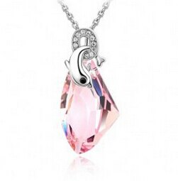 Crystal Pendant Necklace Dolphin