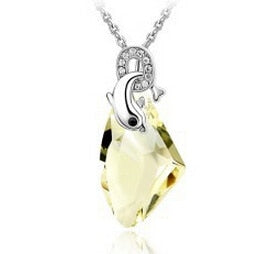 Crystal Pendant Necklace Dolphin